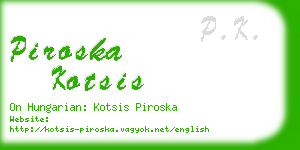 piroska kotsis business card